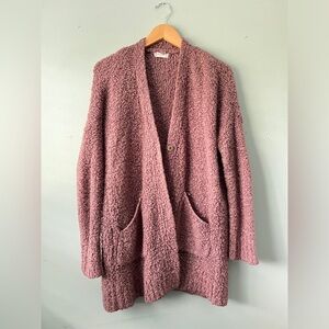 Altar'd State Cozy Dusty Purple, Mauve Open Face Cardigan Women’s size small EUC